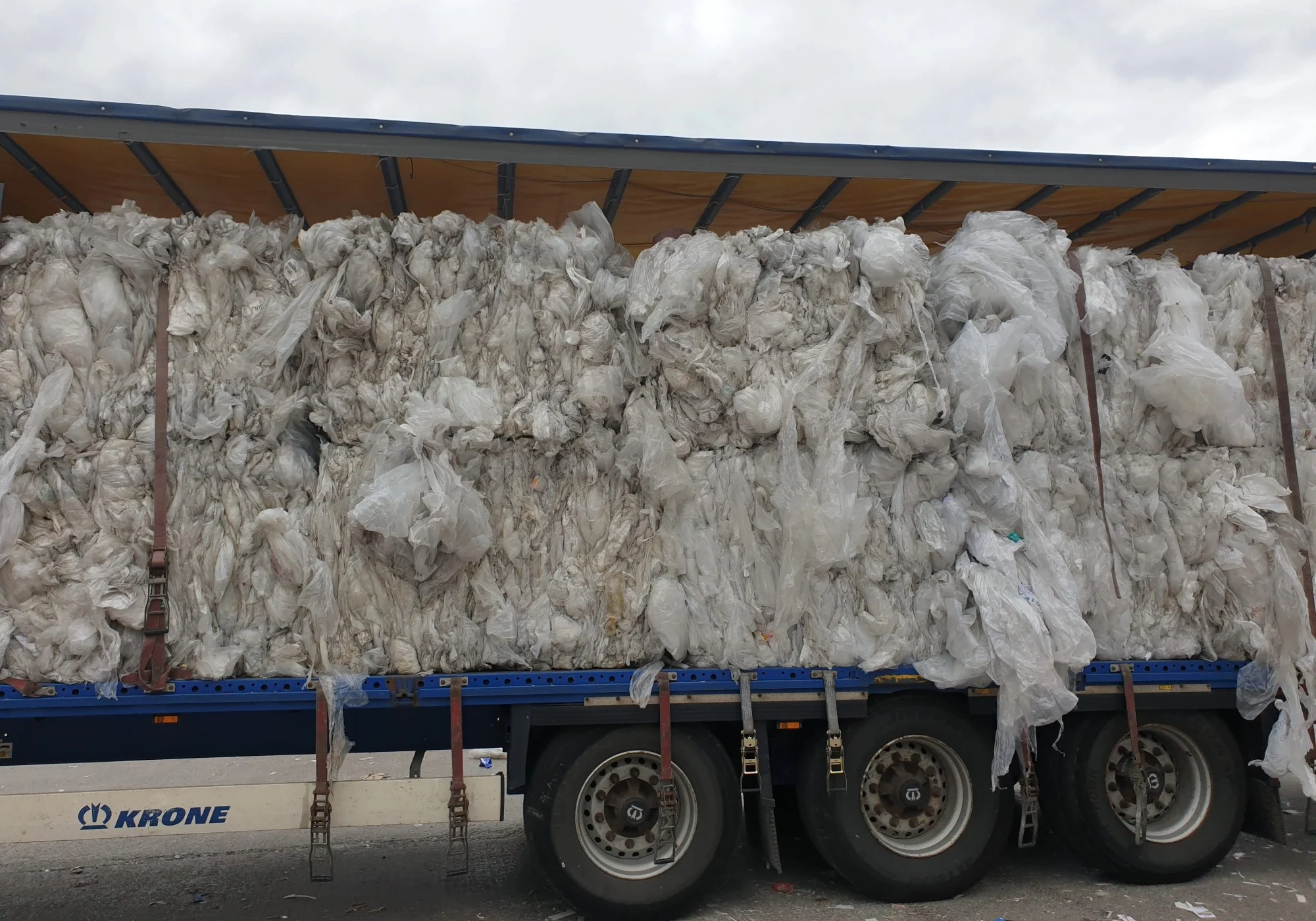 A Riverdale Recycling vehicle packed with soft plastics.